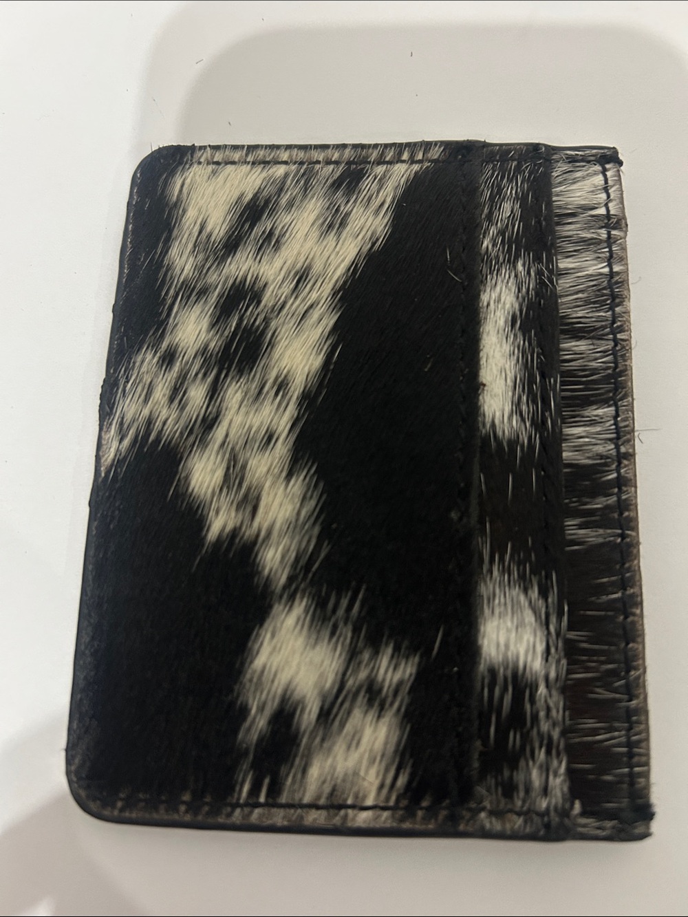 Black & White Haircalf Card Holder Wallet - Unbranded